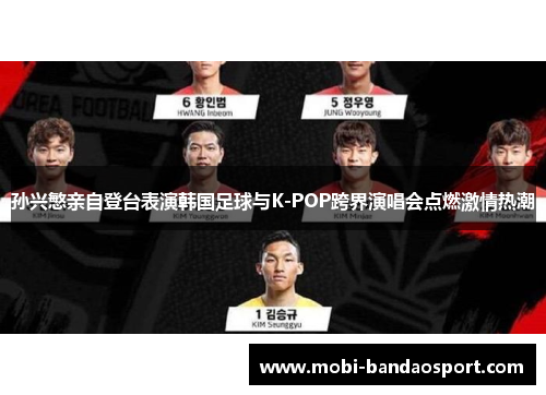 孙兴慜亲自登台表演韩国足球与K-POP跨界演唱会点燃激情热潮