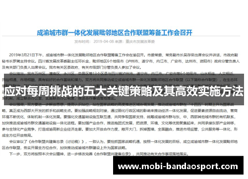 应对每周挑战的五大关键策略及其高效实施方法