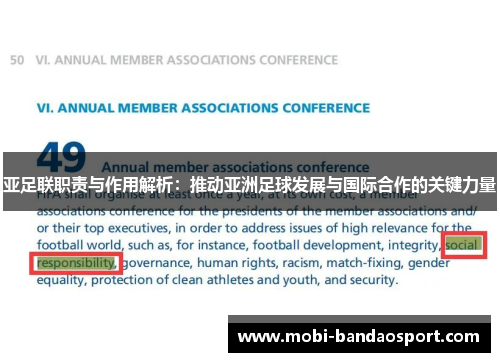 亚足联职责与作用解析：推动亚洲足球发展与国际合作的关键力量